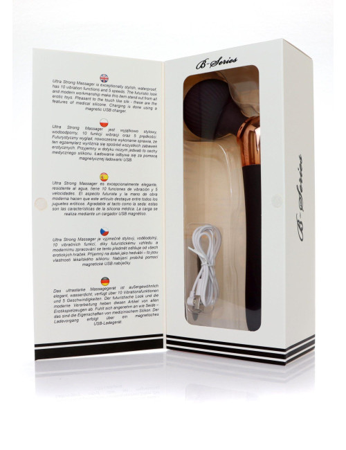 Stymulator-Massager Ultra Strong USB - Wibrator i Masażer, 10 funkcji, 5 prędkości, wodoodporny, silikon medyczny