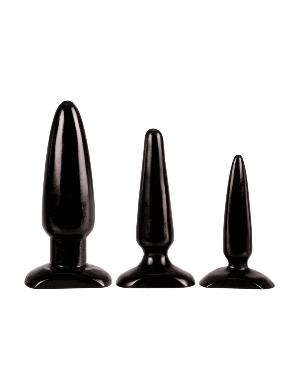 COLT Anal Trainer Kit Black - Zestaw 3 Plugów Analnych z Przyssawką, PVC