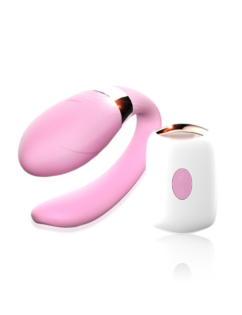 V-Vibe Pink - Wibrator i Stymulator Dla Par z Pilotem, 7 Funkcji, USB, Silikon Medyczny