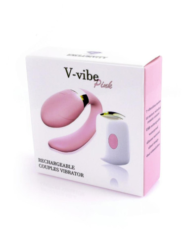 Stymulator-V-Vibe Pink USB 7 Function / Remote Control