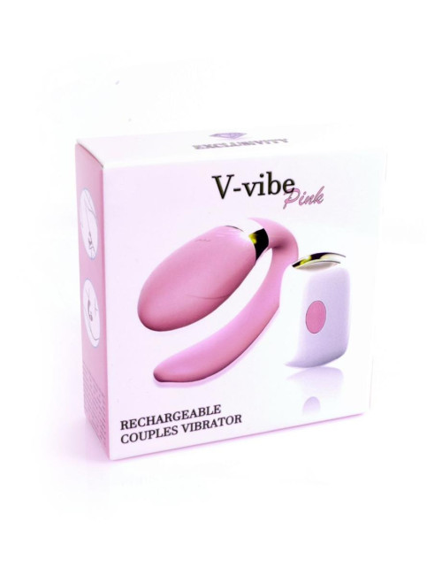 Wibrator i Stymulator dla Par B-Series V-Vibe Pink z Pilotem