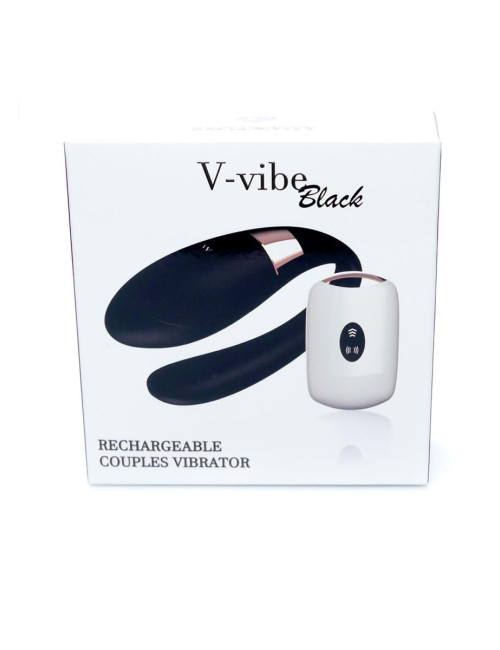 Stymulator V-Vibe Black USB – Wibrator z pilotem, 7 funkcji, stymulacja punktu G i łechtaczki, silikon medyczny
