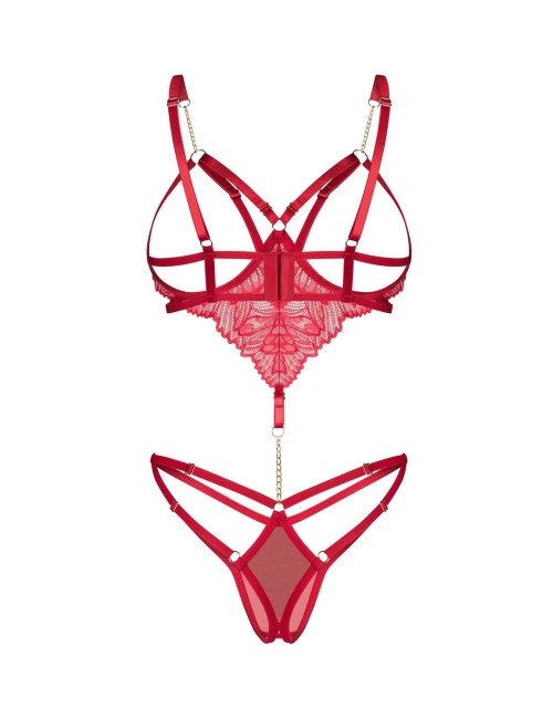 Obsessive Matildea Otwarte Body Damskie Czarne L/XL