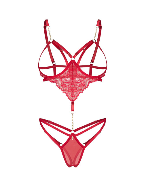Obsessive Matildea Otwarte Body Damskie Czarne L/XL