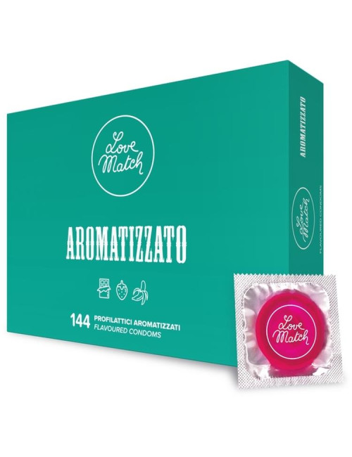 Love Match Aromatizato Smakowe Prezerwatywy 144 szt Afrodyzjaki