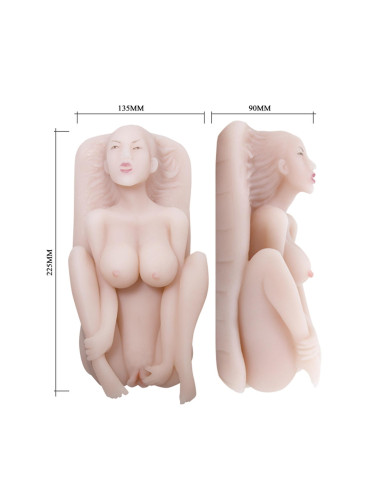 BAILE - Masturbator toy, TPR, double vibrating egg with voice, tighten,shrink 3AAA batteries