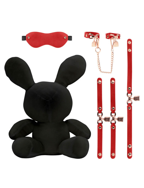 S-Line Velvet Czarny Pluszowy Królik Bondage - Duży