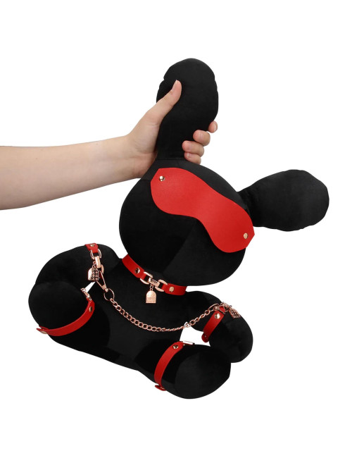 S-Line Velvet Czarny Pluszowy Królik Bondage - Duży