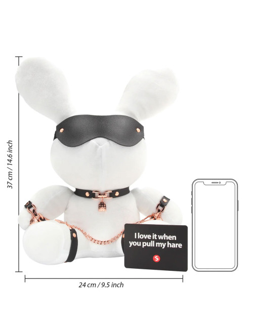 Pluszowy królik bondage Velvet Large White - śmieszne zabawki