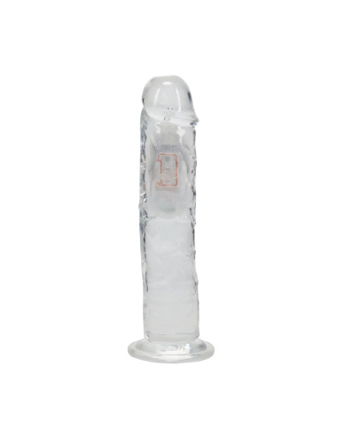 LED Vibrating Straight Cock - 20 cm - Transparent