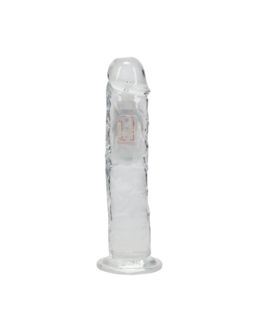 LED Wibrator Realistyczny 22 cm - Przezroczysty, z silną wibracją, przyssawka, bezpieczny dla ciała