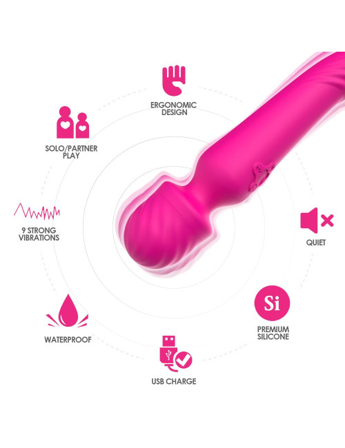 Mission Pink: Masażer Wibracyjny z Silikonem Medycznym, Wodoodporny, 9 trybów