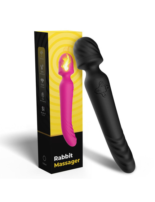 Mission Black – Wibrator Masażer Silikon Medyczny, 9 Trybów, Wodoodporny, USB, 42°C
