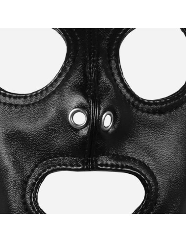 Mask with Brown Ponytail - Black