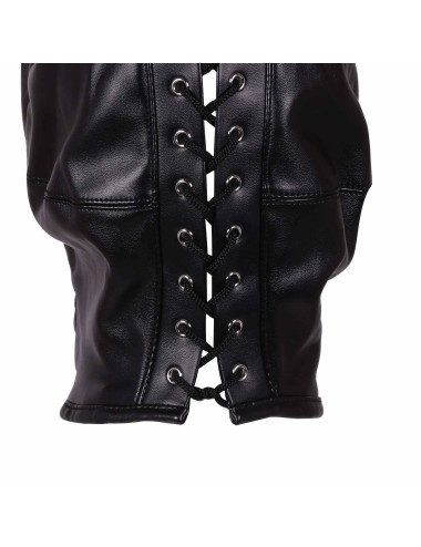 Mask with Brown Ponytail - Black