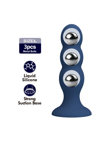 Mr. Play Metal & Liquid Silicone Anal Plug with 3 Metal Balls