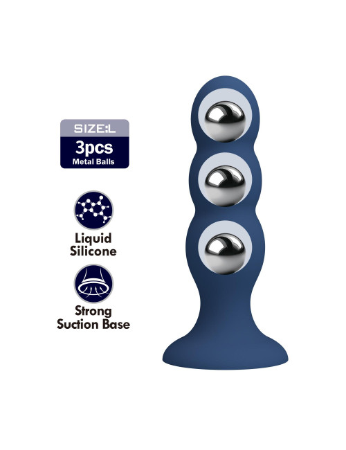 Mr. Play Metal & Liquid Silicone Plug Analny z 3 Kulkami