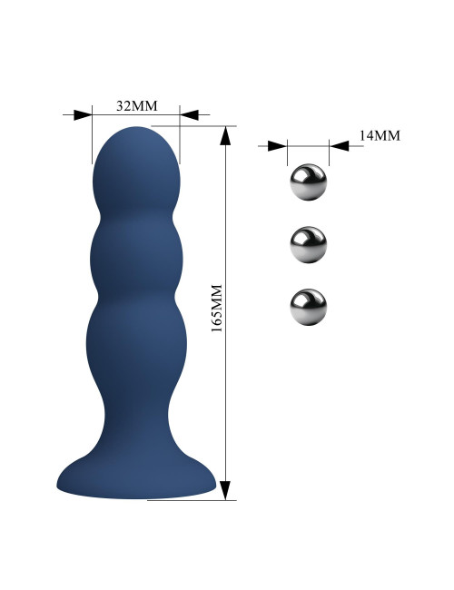 Mr. Play Metal & Liquid Silicone Plug Analny z 3 Kulkami