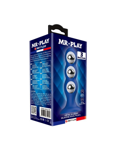 Mr. Play Metal & Liquid Silicone Anal Plug with 3 Metal Balls