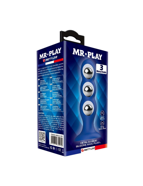 Mr. Play Metal & Liquid Silicone Plug Analny z 3 Kulkami