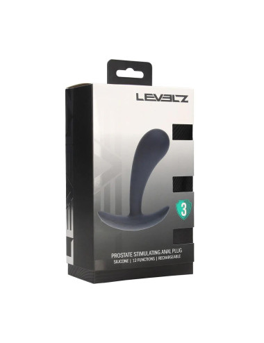 Vibrating Silicone Prostate Stimulator Anal Plug - M - Black