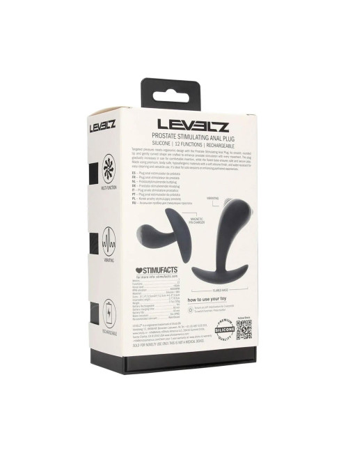 Levelz - wibrujący silikonowy stymulator prostaty M, czarny