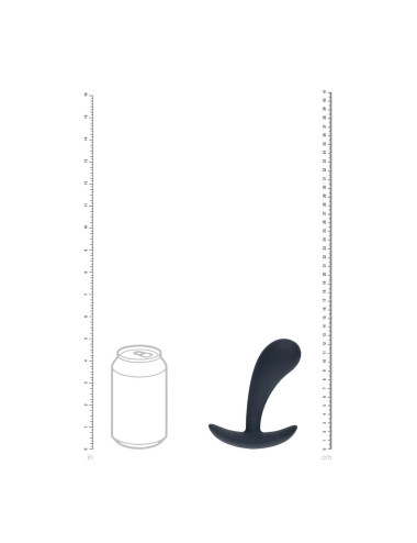 Vibrating Silicone Prostate Stimulator Anal Plug - M - Black