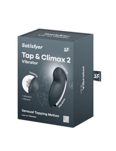 Satisfyer Tap & Climax 2 Grey - Wibrator z funkcją stukania i podwójną stymulacją – Zabawki, wibratory, stymulatory
