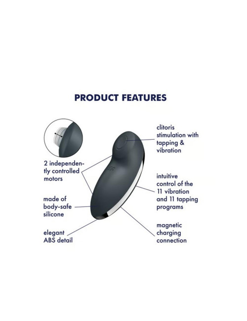 Satisfyer Tap & Climax 2 Grey - Wibrator z funkcją stukania