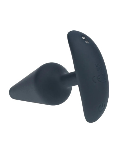 Classic Vibrating Silicone Anal Plug - M - Black
