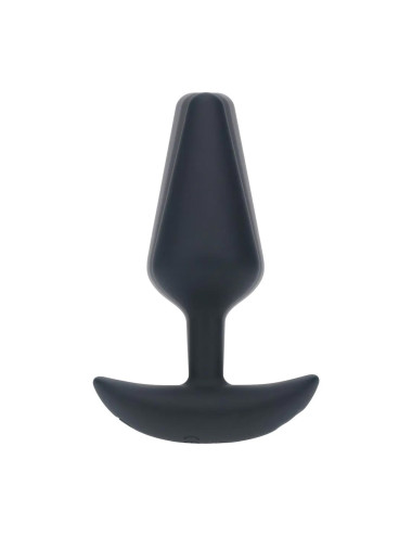 Classic Vibrating Silicone Anal Plug - M - Black