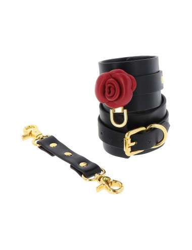 Wild Roses Ankle Cuffs Black