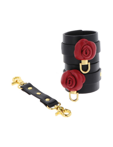Wild Roses Ankle Cuffs Black