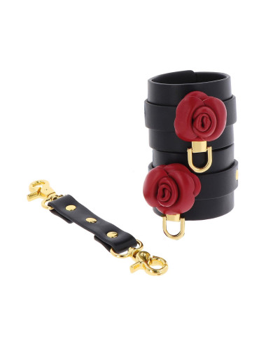 Wild Roses Ankle Cuffs Black