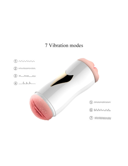 B - Series Fox Dwustronny Masturbator z Wibracją CyberSkin