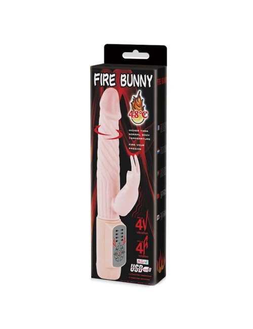 BAILE FIRE BUNNY 48°C Wibrator Króliczek z Ogrzewaniem, Zabawki Erotyczne, 12 funkcji wibracji