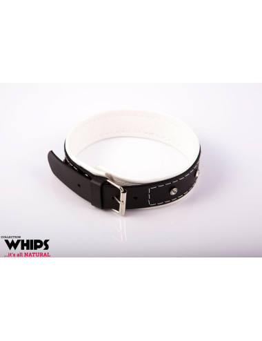 Wiązania - Obroża damska 4 cm, biała