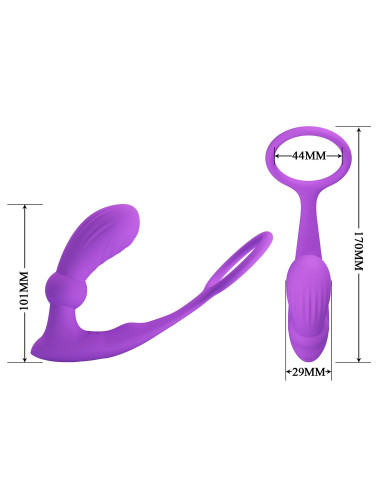 PRETTY LOVE - Warren Purple, Wireless remote control 12 pulse wave settings 12 vibration functions