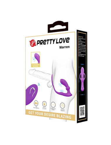 PRETTY LOVE - Warren Purple, Wireless remote control 12 pulse wave settings 12 vibration functions