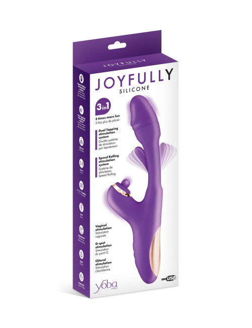 Joyfully 3-w-1 Króliczek Wibrator Tapotem Purple – Zabawki, Wibratory, Króliczki