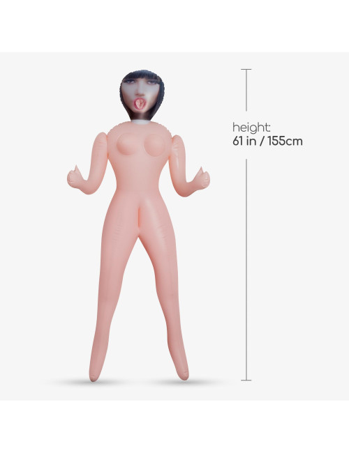 Crushious Paola Lalka Dmuchana z Masturbatorem – Lalka Damska 155 cm, 3 Punkty Penetracyjne