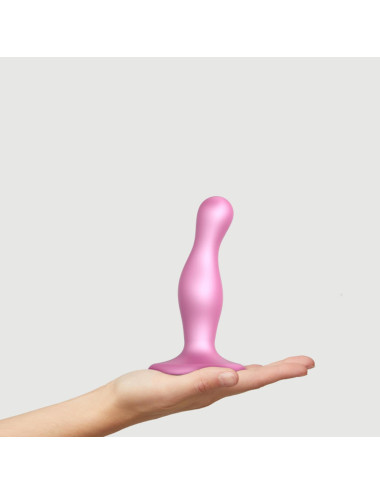 DILDO PLUG CURVY METALLIC SUGAR PINK- S