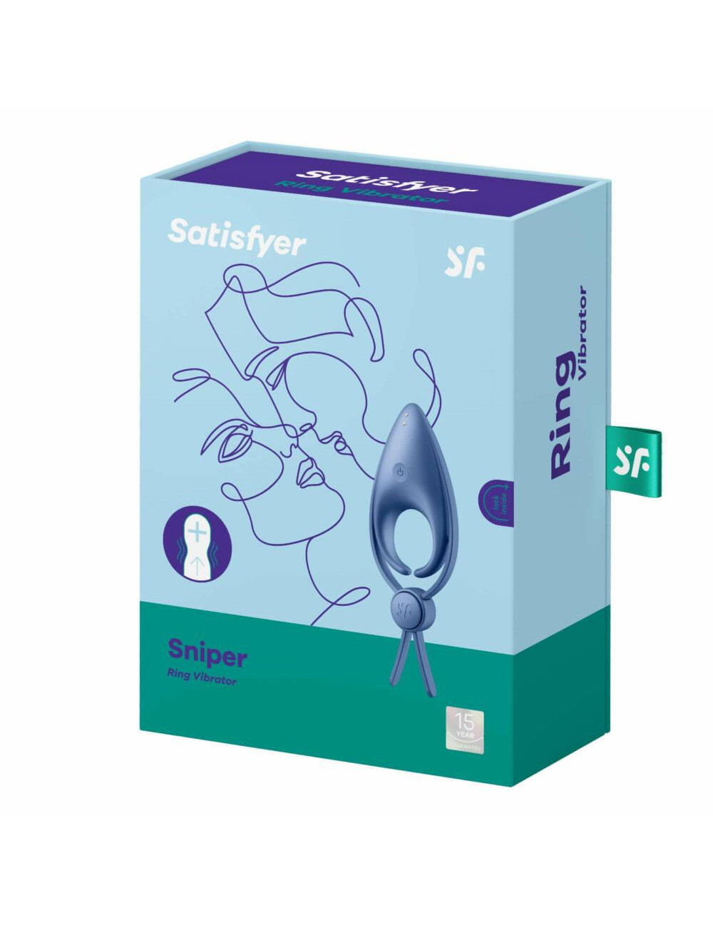 Satisfyer Sniper Blue - Stymulujący pierścień na penisa