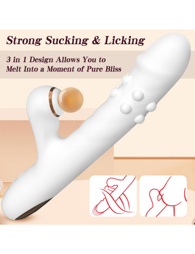 Silicone Vibrator - 3 rotating functions and 7 licking functions