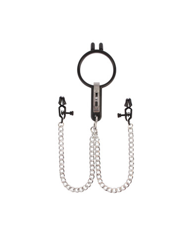 Humiliate Mouth Spreader with Nipple Clamps