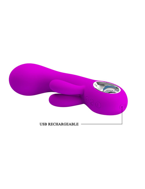 PRETTY LOVE Valentine USB 7 funkcji - Króliczek Wibrator silikonowy, wodoodporny