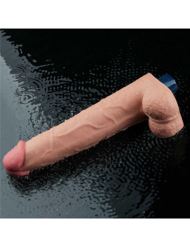 10.5" REAL SOFTEE Rechargeable TPE Vibrating Dildo(Flesh)