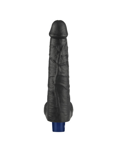 10.5" REAL SOFTEE Rechargeable TPE Vibrating Dildo(Black)