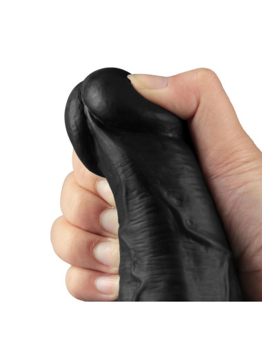 10.5" REAL SOFTEE Rechargeable TPE Vibrating Dildo(Black)