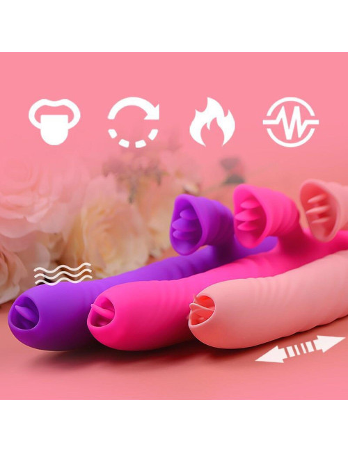 Wibrator Angelia USB – 3 ruchy posuwisto-zwrotne, 20 funkcji wibracji, stymulator łechtaczki, silikon medyczny, zabawki